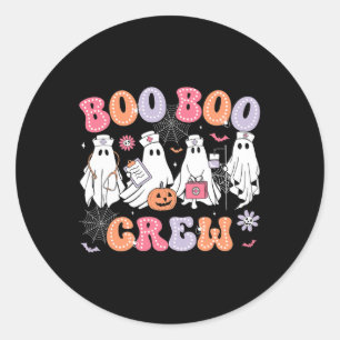 Groovy Boo Boo Crew Nurse Funny Ghost Women Hallow Classic Round Sticker