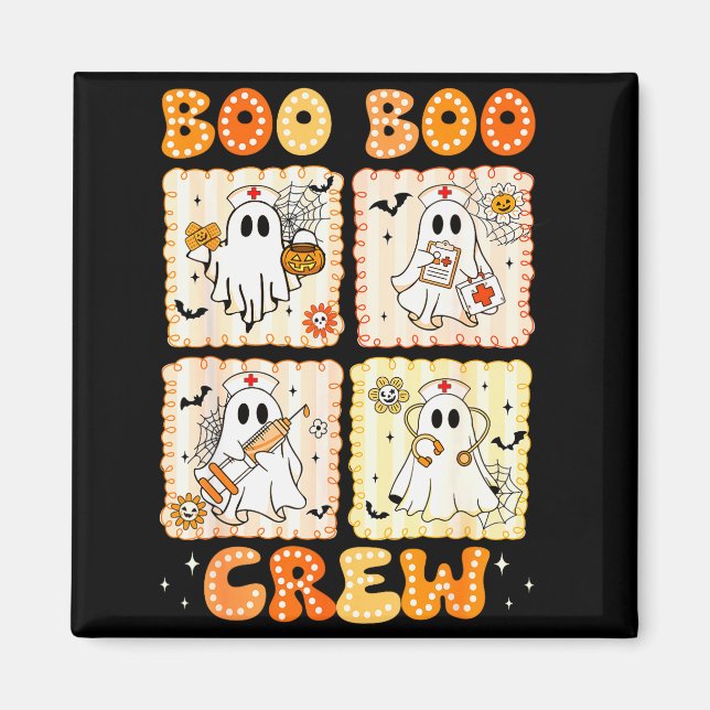 Groovy Boo Boo Crew Nurse Funny Ghost Women Hallow Magnet (Front)