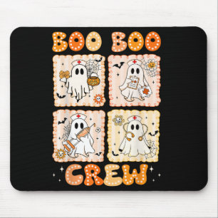 Groovy Boo Boo Crew Nurse Funny Ghost Women Hallow Mouse Pad