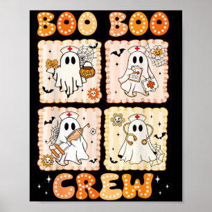 Groovy Boo Boo Crew Nurse Funny Ghost Women Hallow Poster