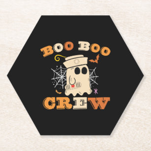 Groovy Boo Boo Crew Nurse Funny Ghost Women Paper Coaster
