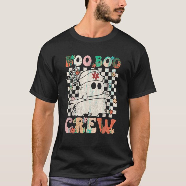 Groovy Boo Boo Crew Nurse Ghost Paramedic EMT EMS  T-Shirt (Front)