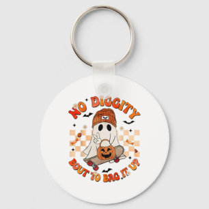 Groovy Boo No Diggity Bout To Bag It Up Halloween Key Ring
