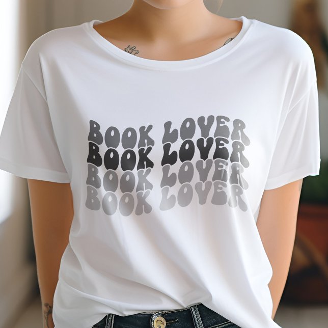 Groovy Book Lover Multicolored Black Retro T-Shirt (Creator Uploaded)