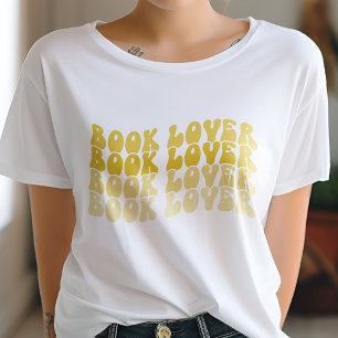 Groovy Book Lover Multicolored Yellow Retro T-Shirt