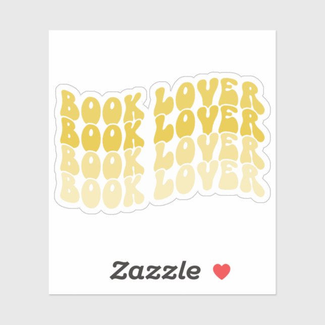 Groovy Book Lover Yellow Multicolored Retro Vinyl (Sheet)