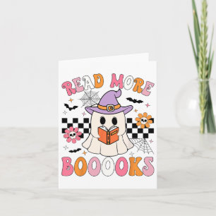Groovy Booooks Ghost Read More Books Funny Teacher Card