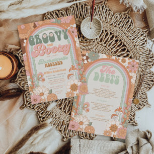 Groovy & Boozy Bachelorette Weekend Itinerary Invitation