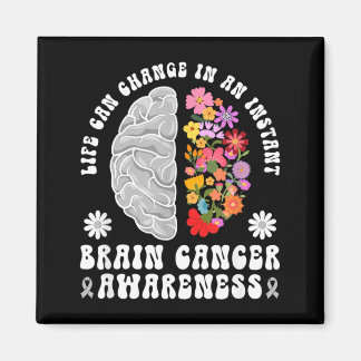 Groovy Brain Cancer Awareness Month Brain Tumour Magnet