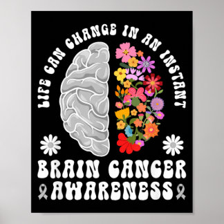 Groovy Brain Cancer Awareness Month Brain Tumour Poster