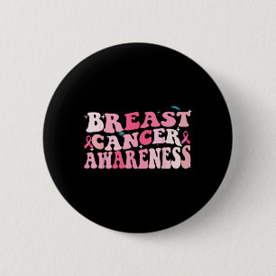 Groovy Breast Cancer Awareness 2023 Breast Cancer 6 Cm Round Badge
