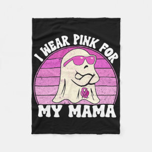 Groovy Breast Cancer Awareness Ghost I Wear Pink F Fleece Blanket