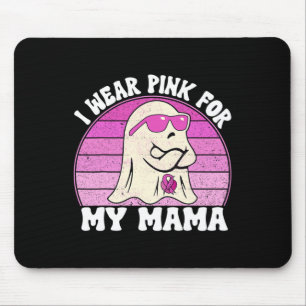 Groovy Breast Cancer Awareness Ghost I Wear Pink F Mouse Pad