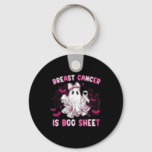 Groovy Breast Cancer Is Boo Sheet Awareness Hallow Key Ring