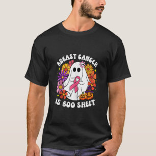 Groovy Breast Cancer Is Boo Sheet Ghost Halloween T-Shirt
