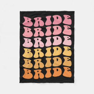 Groovy Bride I Do Crew Retro Wedding Bachelorette Fleece Blanket