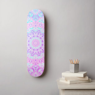 Groovy Bright Colourful Trippy Hippie Boho Mandala Skateboard
