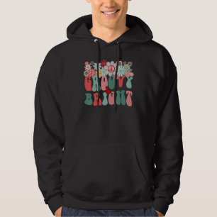 Groovy & Bright Retro Groovy Floral Merry Christma Hoodie
