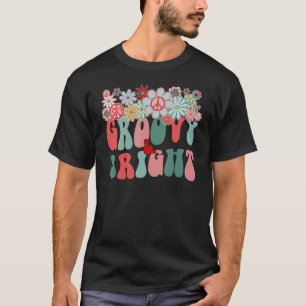 Groovy & Bright Retro Groovy Floral Merry Christma T-Shirt