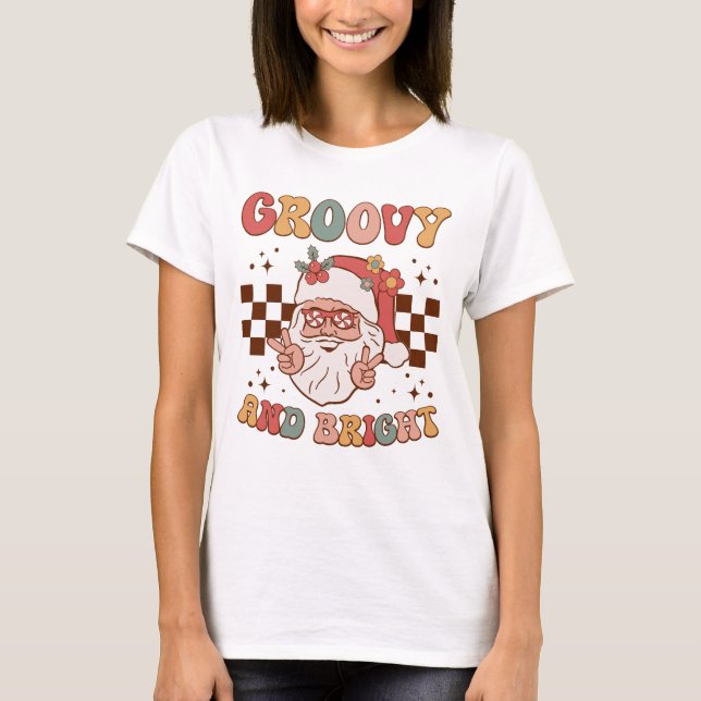 Groovy Bright Santa Peace 2023 T-Shirt (Front)