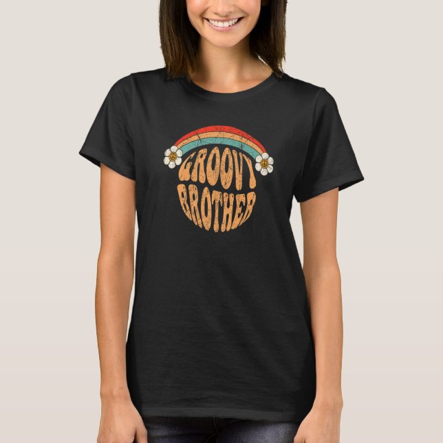 Groovy Brother 70s Aesthetic 1970's Retro Brother  T-Shirt (Front)