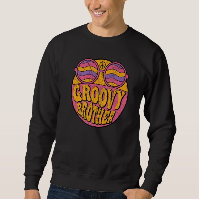 Groovy Brother 70s Aesthetic Nostalgia 1970's Retr Sweatshirt (Front)