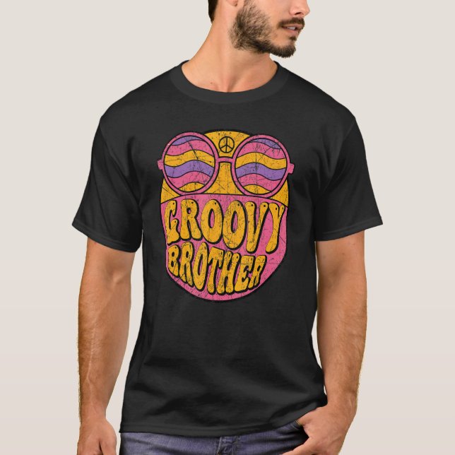Groovy Brother 70s Aesthetic Nostalgia 1970's Retr T-Shirt (Front)