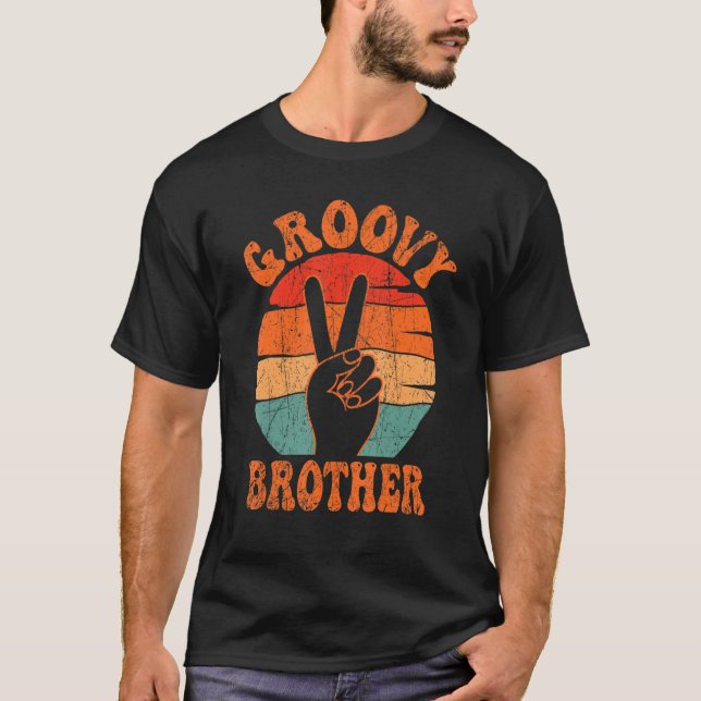 Groovy Brother 70s Aesthetic Nostalgia 1970's Retr T-Shirt (Front)