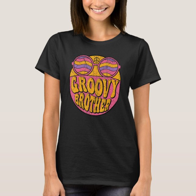 Groovy Brother 70s Aesthetic Nostalgia 1970's Retr T-Shirt (Front)