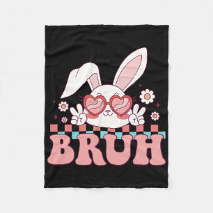 Groovy Bruh Meme Saying Happy Easter Day Bruh Boys Fleece Blanket