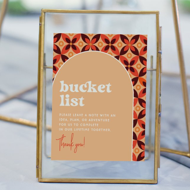 Groovy Bucket List Wedding Sign (Sign Mock-up)