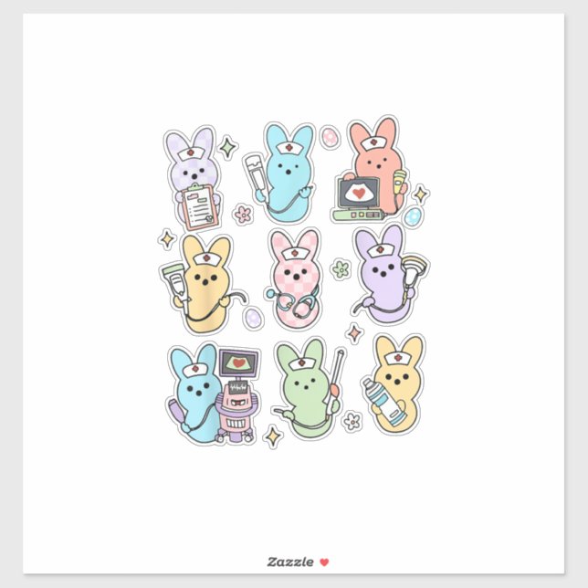 Groovy Bunnies Candy Ultrasound Tech Easter Sonogr (Sheet)