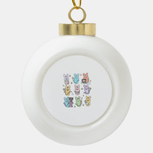Groovy Bunnies Candy Ultrasound Tech Easter Sonogr Ceramic Ball Christmas Ornament
