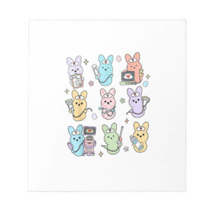 Groovy Bunnies Candy Ultrasound Tech Easter Sonogr Notepad