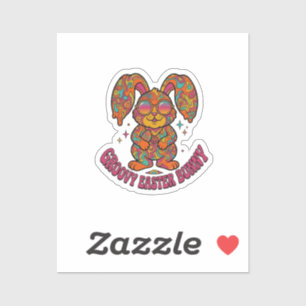 Groovy Bunny Hippie Retro Easter Psychedelic