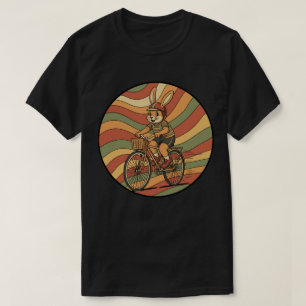 Groovy Bunny on a Bike - Retro Cycling Trip T-Shirt