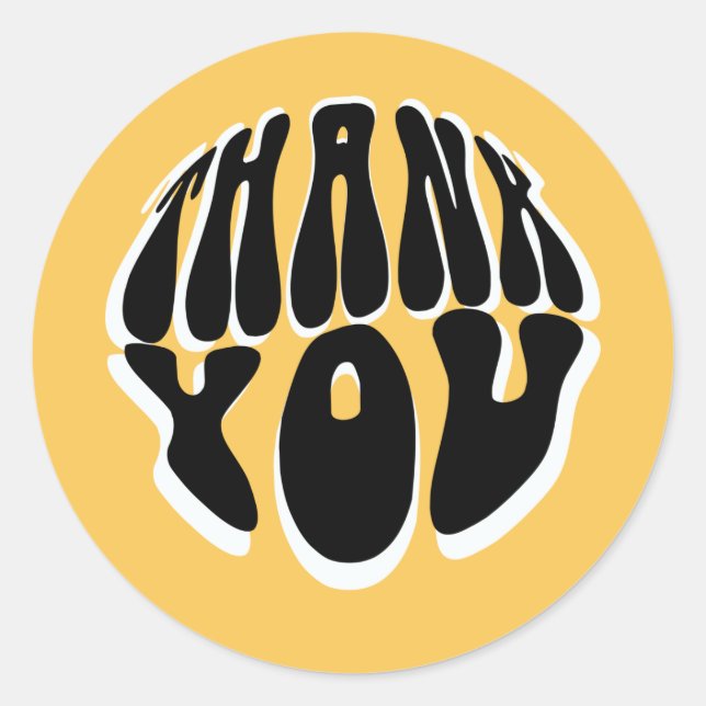 Groovy Business Customer Thank You Classic Round Sticker (Front)