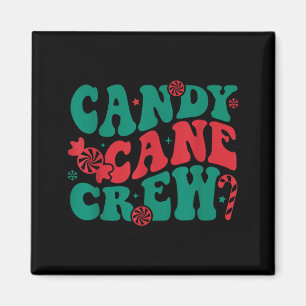 Groovy Candy Cane Crew Matching Family Group Squad Magnet
