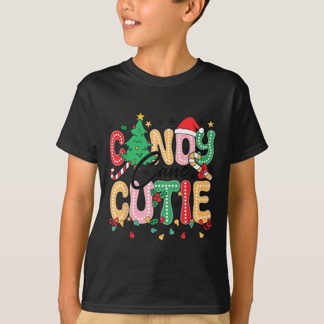 Groovy Candy Cane Cutie Christmas Xmas Women Men G T-Shirt (Front)