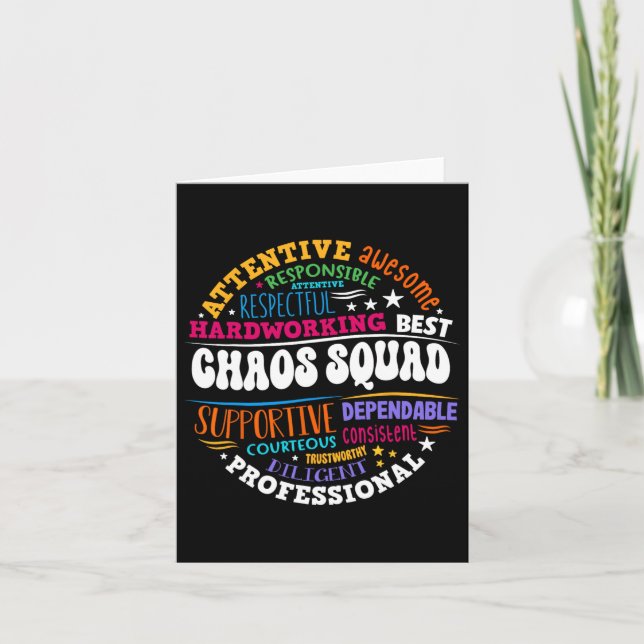 Groovy Chaos Squad Coordinator Funny First Day Of  Card (Front)