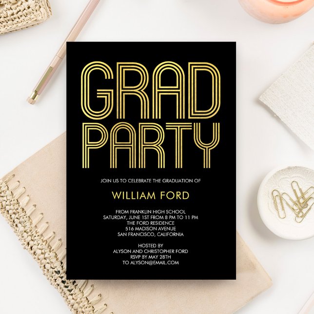 Groovy Charm EDITABLE COLOR Graduation Invitation (Creator Uploaded)