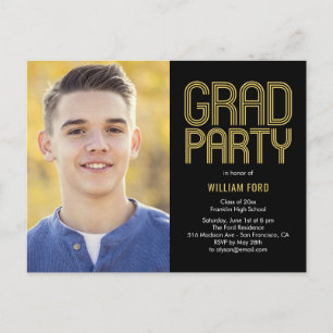 Groovy Charm Graduation Party Invitation Postcard