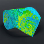 Groovy Chartreuse and Aquamarine Liquid Swirl Tie<br><div class="desc">This Original Digital Oil Painting by My Rubio Garden features a Groovy Chartreuse and Aquamarine Liquid Swirl Painting with Teal Blue,  Yellow and Lime Green Accents. The result is a colourful,  marbled,  trippy,  abstract design that you will love!</div>