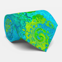 Groovy Chartreuse and Aquamarine Liquid Swirl