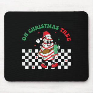 Groovy Checkered Oh Christmas Tree Cakes For Cake Mouse Pad