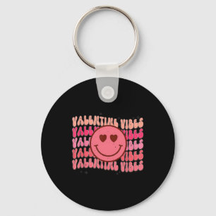 Groovy Checkered Valentine Vibes Valentines Day Gi Key Ring