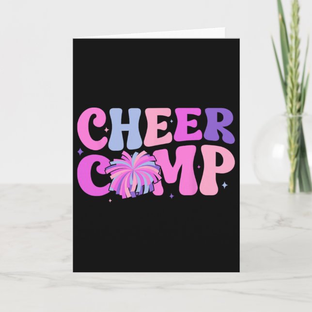 Groovy Cheer Comp Day Cheerleading Competition Day Card (Front)