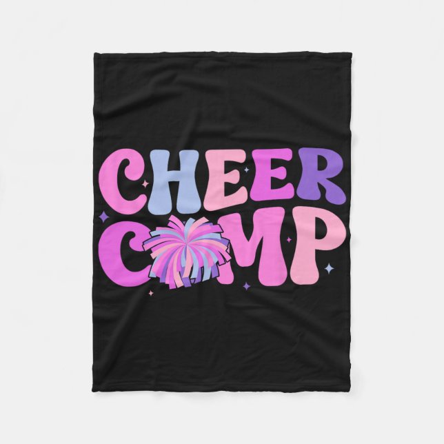 Groovy Cheer Comp Day Cheerleading Competition Day Fleece Blanket (Front)