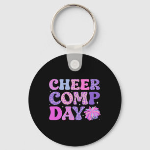 Groovy Cheer Comp Day Cheerleading Competition Day Key Ring