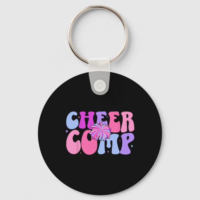 Groovy Cheer Comp Day Cheerleading Competition Day Key Ring (Front)
